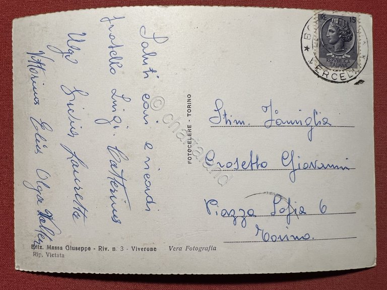 Cartolina - Viverone visto dal Lago ( Biella ) - …