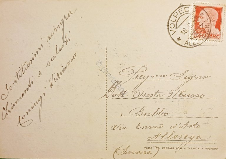 Cartolina - Volpedo - Panorama - 1939