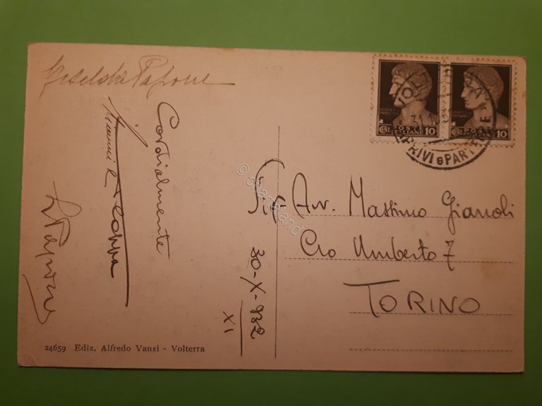 Cartolina - Volterra - Palazzo dei Priori - 1932