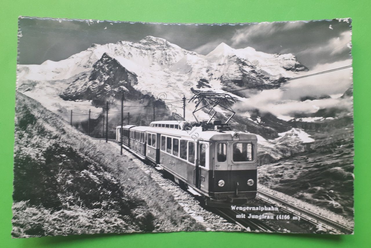 Cartolina - Wengernalpbahn mit Jungfrau - 1952 | Immagine principale
