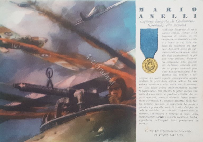 Cartolina - WWII - Mario Anelli - Le Medaglie d'Oro …