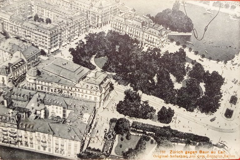 Cartolina - Zurich gegan Baur au Lac - Original Aufnahma …