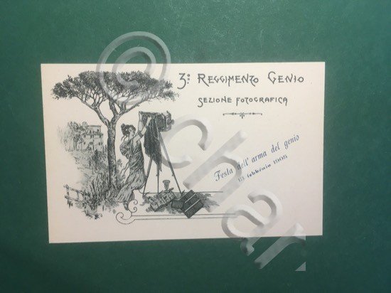 Cartolina 3 Reggimento Genio - Sezione Fotografica - 1905 ca. | Immagine Gallery 2