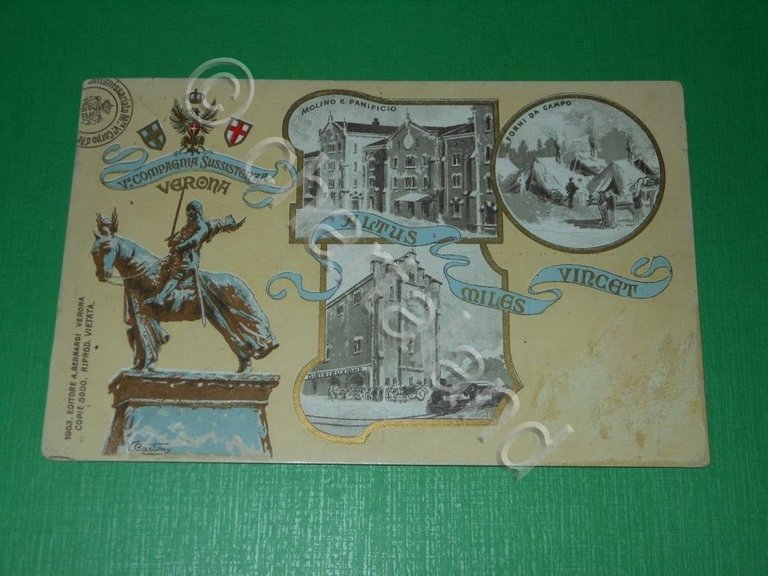 Cartolina 5^ Compagnia Sussistenza Verona - Vedute diverse 1903 | Immagine Gallery 2