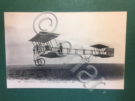 Cartolina 98 Aviation - Landougne Sur Aereoplane Goupy - LL …