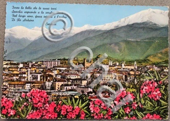 Cartolina a colori - Veduta Ivrea e poesia Carducci - …