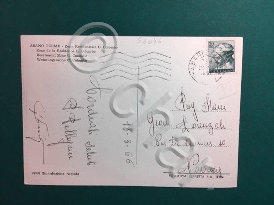 Cartolina Abano Terme - Zona Residenziale C.Colombo - 1966 | Immagine Gallery 4