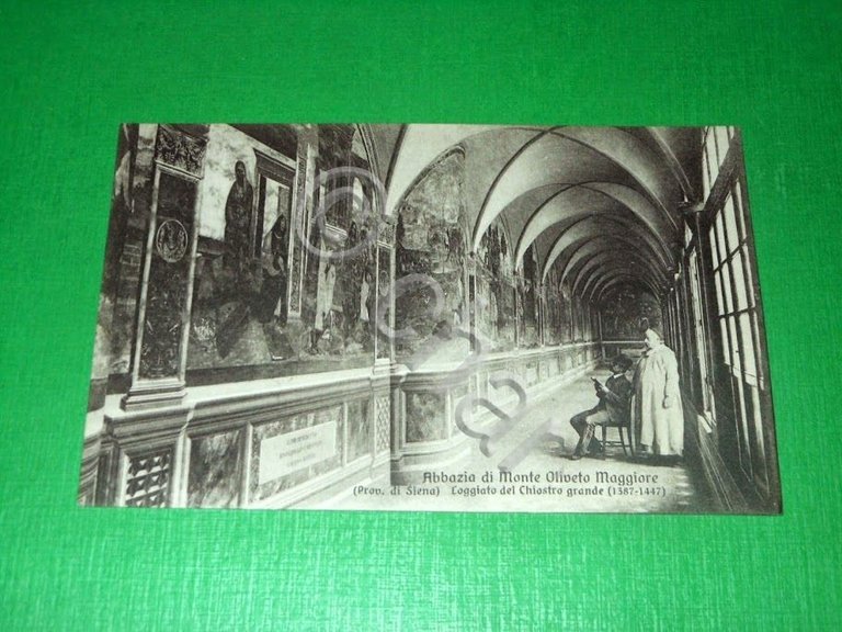 Cartolina Abbazia di Monte Oliveto Maggiore - Loggiato del Chiostro …
