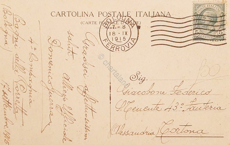 Cartolina Accampamento scuola Militare - Bagni della Porretta - 1915
