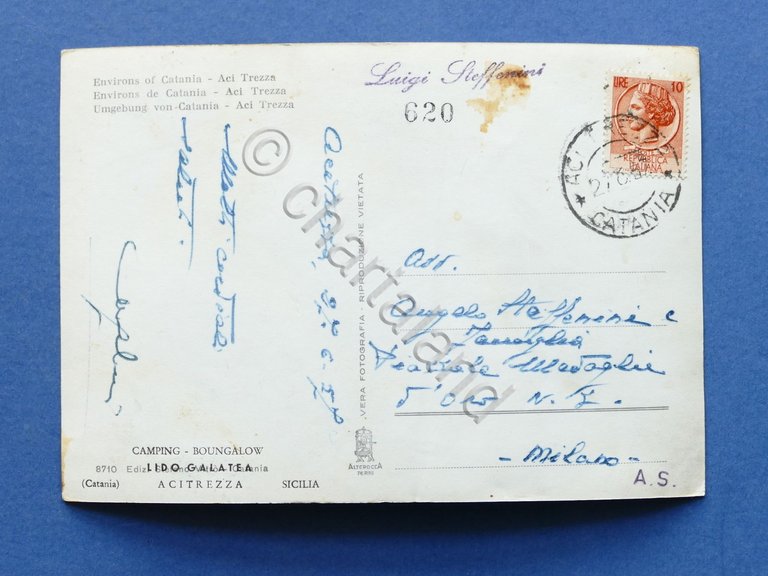 Cartolina Acitrezza - Dintorni di Catania - 1957