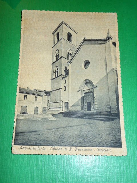 Cartolina Acquapendente - Chiesa di S. Francesco - Facciata 1961.