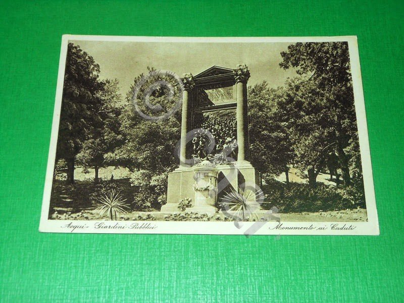 Cartolina Acqui - Giardini Pubblici - Monumento ai Caduti 1940 …