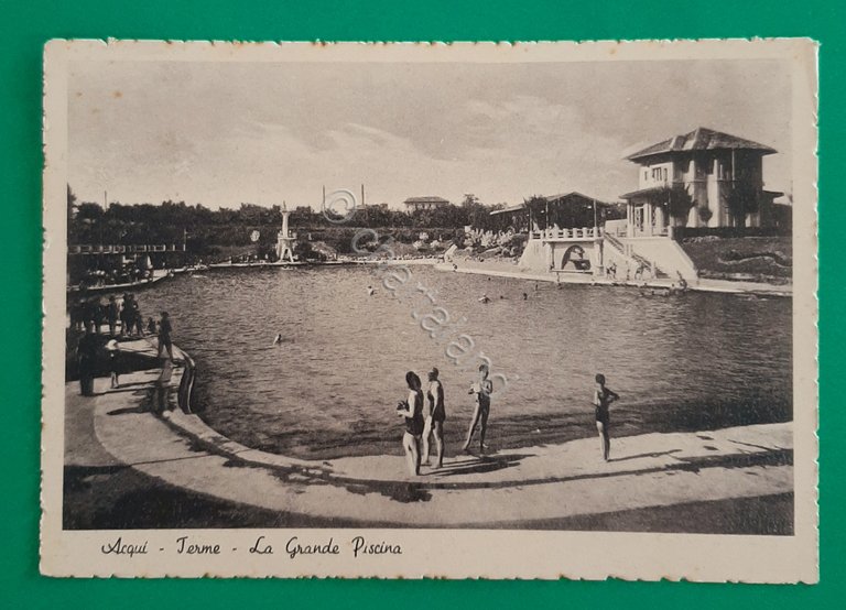 Cartolina Acqui Terme - La Grande Piscina - 1946 | Immagine Gallery 2