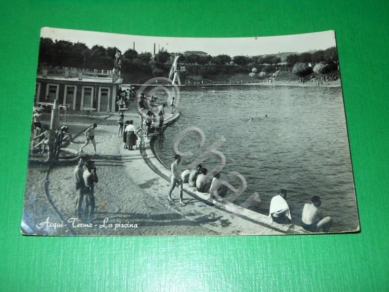 Cartolina Acqui Terme - La piscina 1952