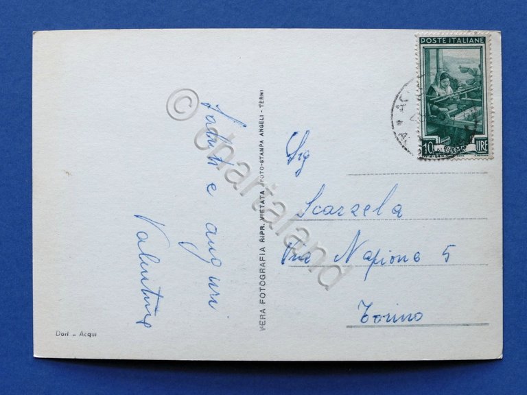 Cartolina Acqui Terme - Panorama - 1953 ca..