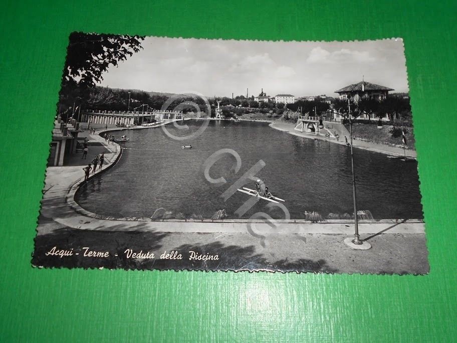Cartolina Acqui Terme - Veduta della Piscina 1956.