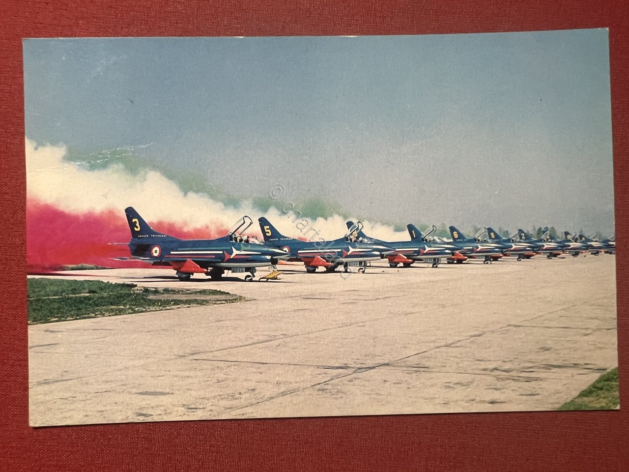 Cartolina Aeronautica - Pattuglia Acrobatica Frecce Tricolori Fiat G 91 …