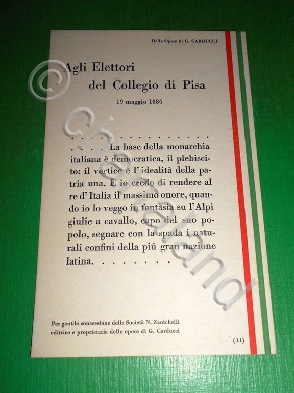 Cartolina Agli Elettori del Collegio di Pisa - Dalle Opere …