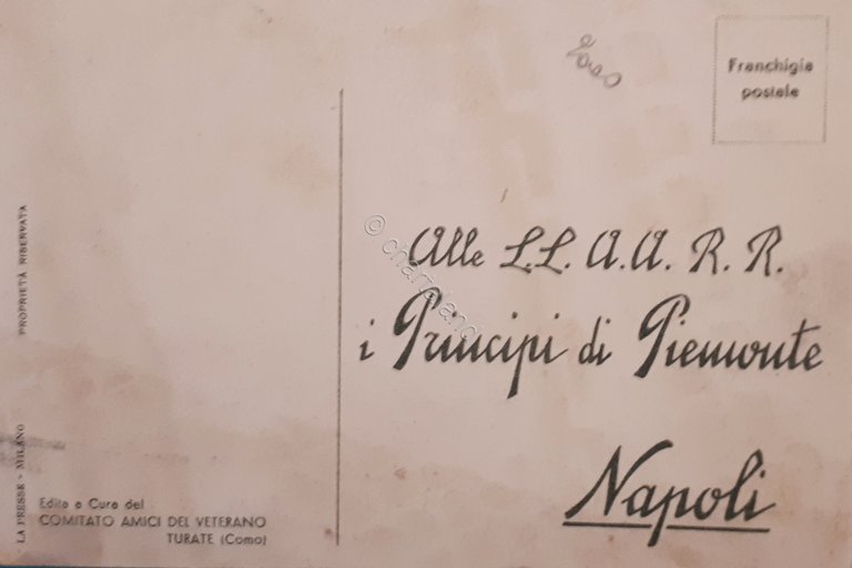 Cartolina ai Principi di Piemonte - Quod Bonum Felix Faustumque …