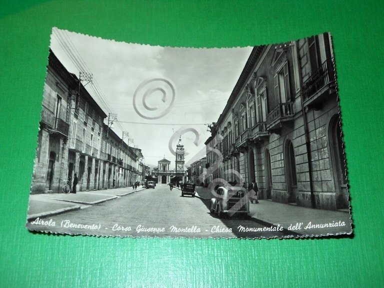 Cartolina Airola ( Benevento )- Corso Giuseppe Montella Chiesa dell'Annunziata …