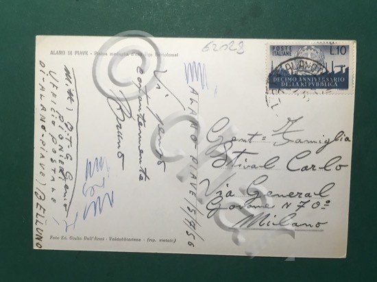 Cartolina Alano Di Piave - Piazza Medaglia d'Oro Ugo Bartolomei …