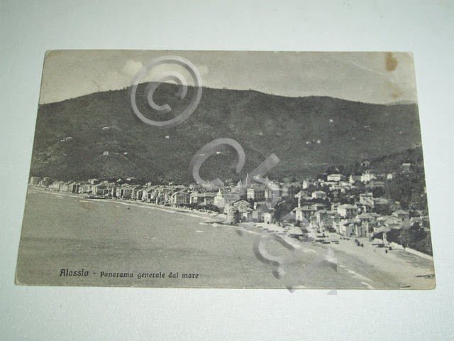 Cartolina Alassio - Panorama dal mare 1920 ca.