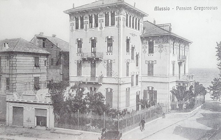 Cartolina Alassio - Pensione Gregorovius - 1918