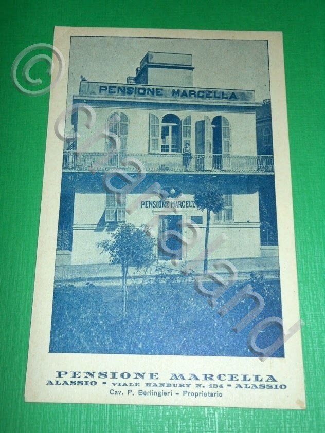Cartolina Alassio - Pensione Marcella ( Viale Hanbury ) 1930 …