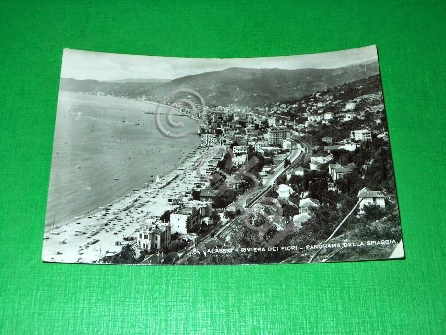 Cartolina Alassio - Riviera dei Fiori - Panorama della Spiaggia …