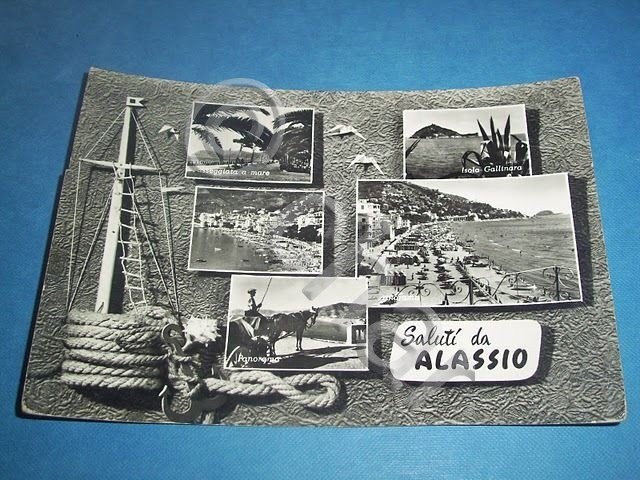 Cartolina Alassio - Vedute diverse -- 1958