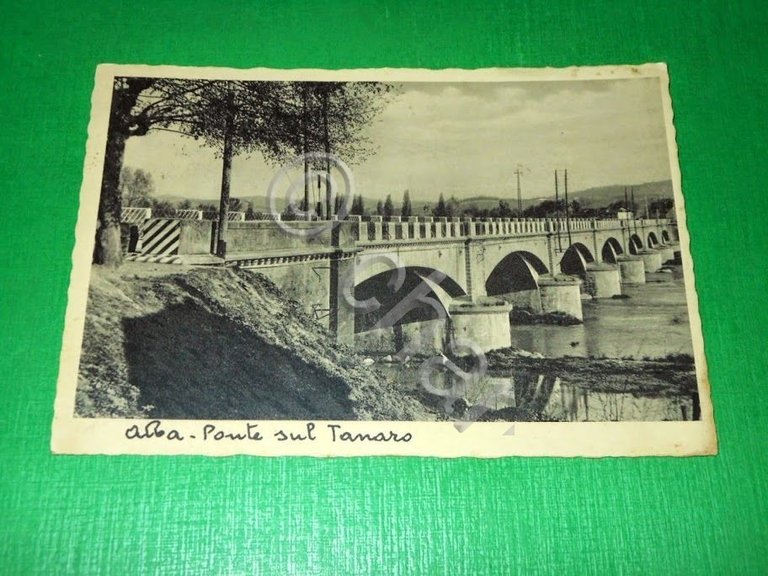 Cartolina Alba - Ponte sul Tanaro 1935