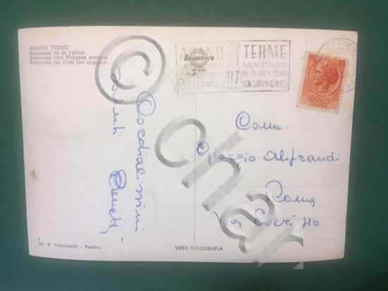 Cartolina Albano Terme - Panorama Dall'Aereo - 1957