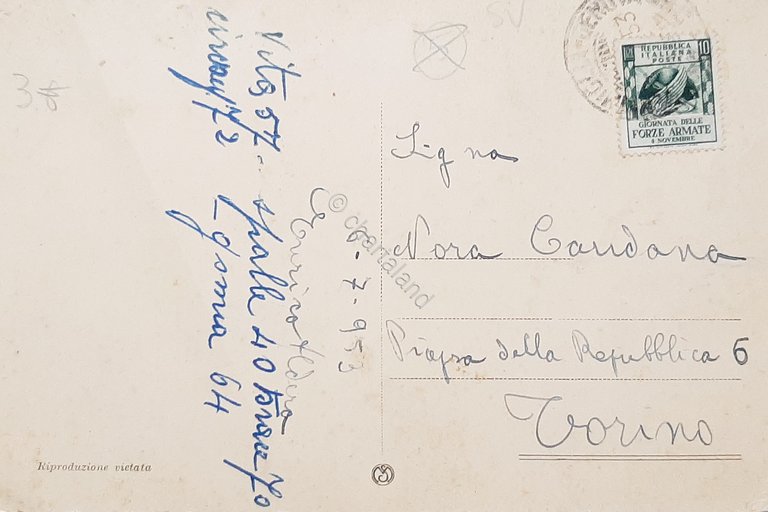 Cartolina Albenga - Piazza IV Novembre - 1953