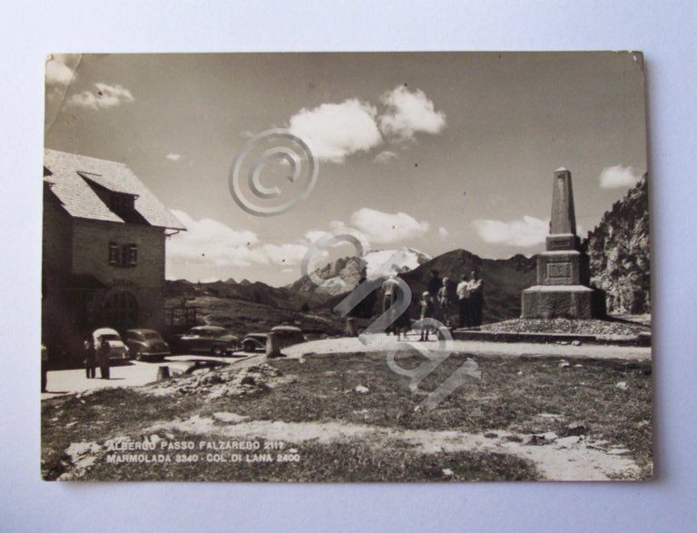 Cartolina Albergo Passo Falzarego - Marmolada 1959