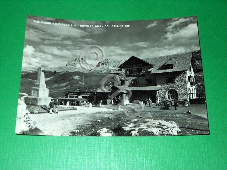 Cartolina Albergo Passo Falzarego - Nuvolao - Col Gallina 1953