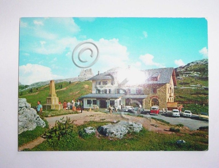 Cartolina Albergo Passo Falzarego col Nuvolau 1977