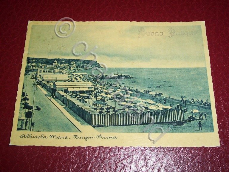 Cartolina Albisola Mare - Bagni Sirena 1937