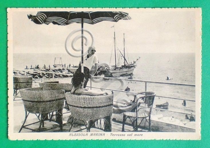 Cartolina Albissola Marina - Terrazza sul mare - 1948.