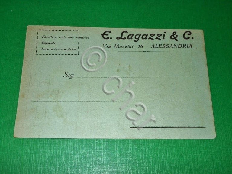 Cartolina Alessandria - Forniture Materiale Elettrico E. Lagazzi & C. …