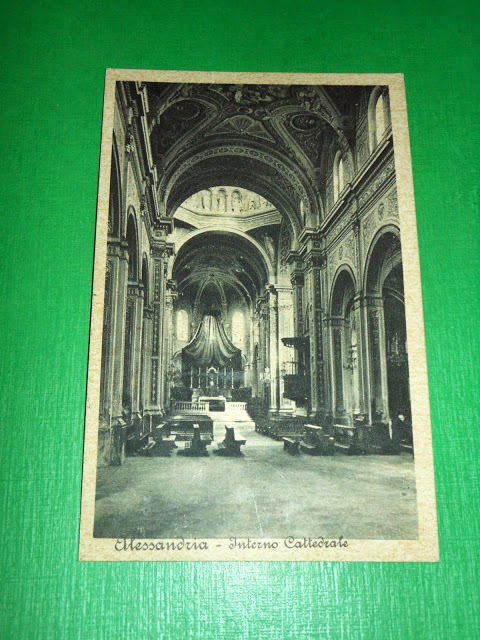 Cartolina Alessandria - Interno Cattedrale 1941