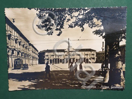 Cartolina Alessandria - Piazza Garibaldi - 1947
