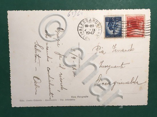 Cartolina Alessandria - Piazza Garibaldi - 1947