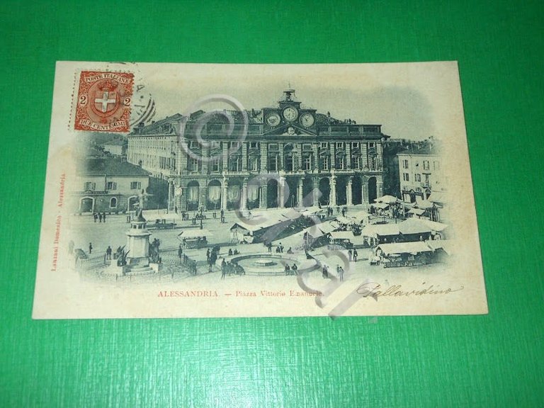 Cartolina Alessandria - Piazza Vittorio Emanuele 1902