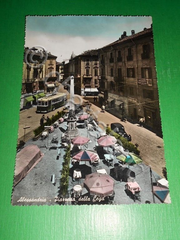 Cartolina Alessandria - Piazzetta della Lega 1958