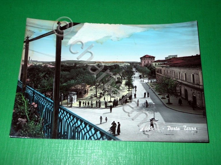 Cartolina Alghero - Porta Terra 1954