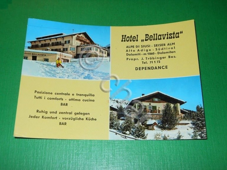 Cartolina Alpe di Siusi - Hotel Bellavista 1966