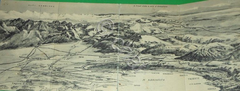 Cartolina Alpi Carniche - Cartina del Friuli - Udine Gorizia …