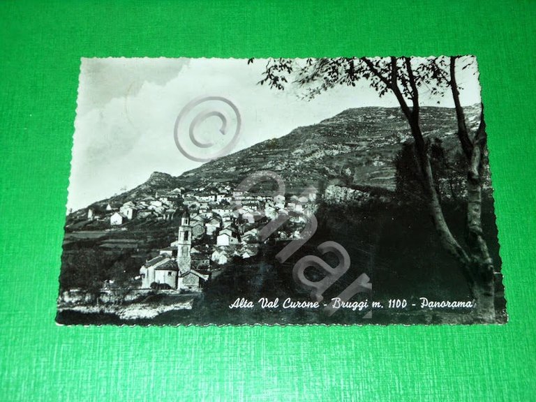 Cartolina Alta Val Curone - Bruggi - Panorama 1957.