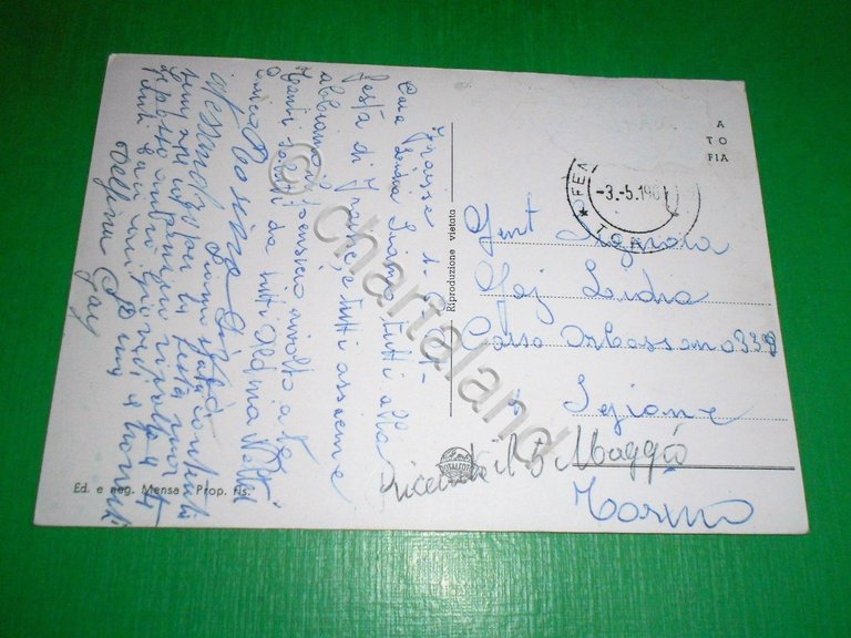 Cartolina Alta Val Ghisone - Fraisse - Panorama 1961