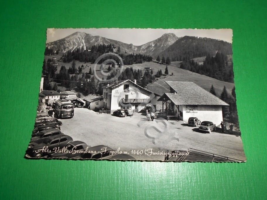 Cartolina Alta Valle Brembana - Foppolo - Funivia 1957.